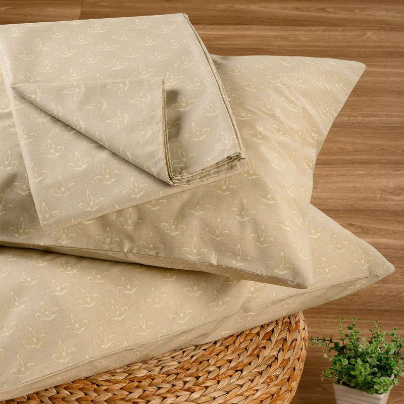 Σεντόνι King Size Με Λάστιχο + Μαξιλαροθήκες (Σετ) Melinen Ultra Line Mini Chantal Beige