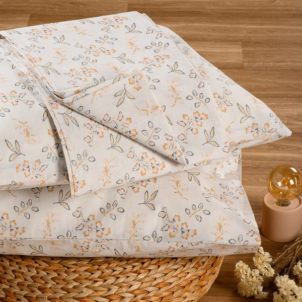 Σεντόνι King Size Με Λάστιχο + Μαξιλαροθήκες (Σετ) Melinen Ultra Line Mini Aisha Aqua-Grey