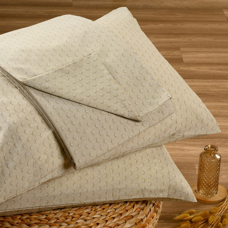 Σεντόνι Ημίδιπλο Με Λάστιχο + Μαξιλαροθήκη (Σετ) Melinen Casual Line Mini Layla Beige