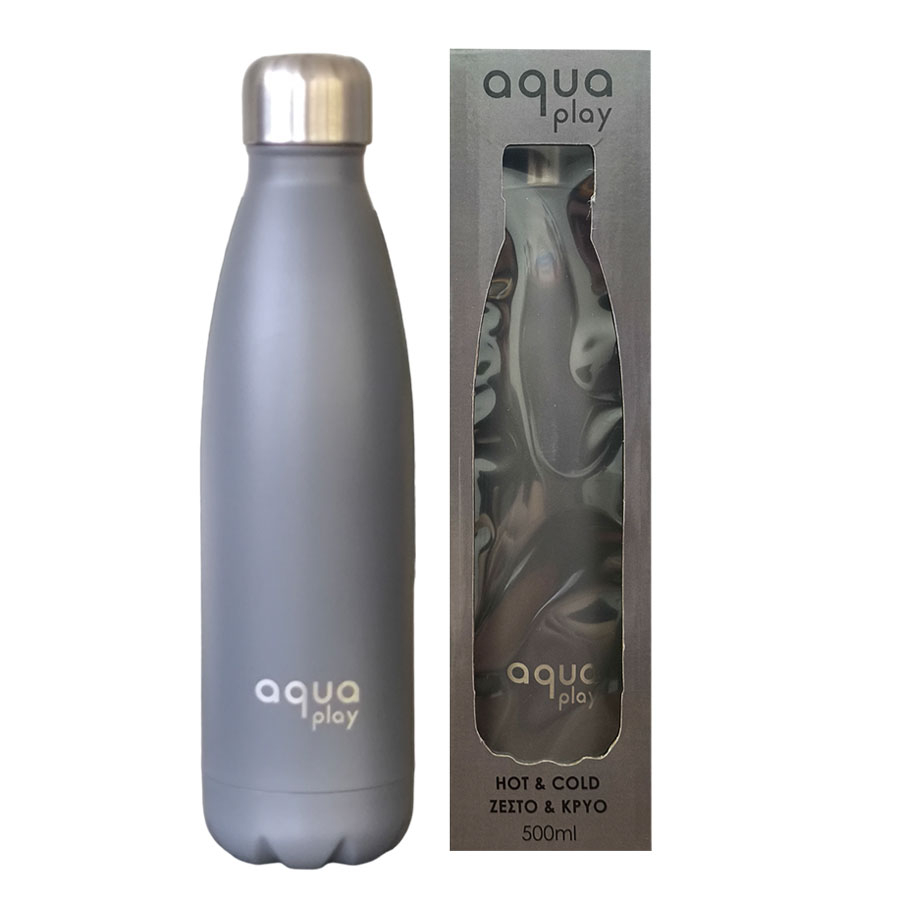 Μπουκάλι Θερμός 500Ml Aqua Play Anthracite 64-57 Home Οργάνωση & Αποθήκευση Spitishop