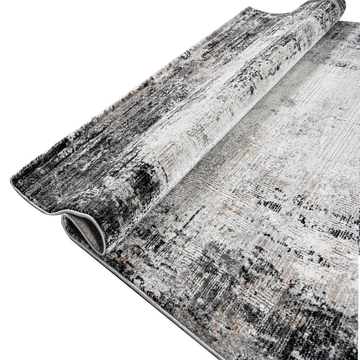 Χαλί (200X290) Polcarpet Venice Merry 343 Grey Black Home Χαλιά Σαλονιού Spitishop