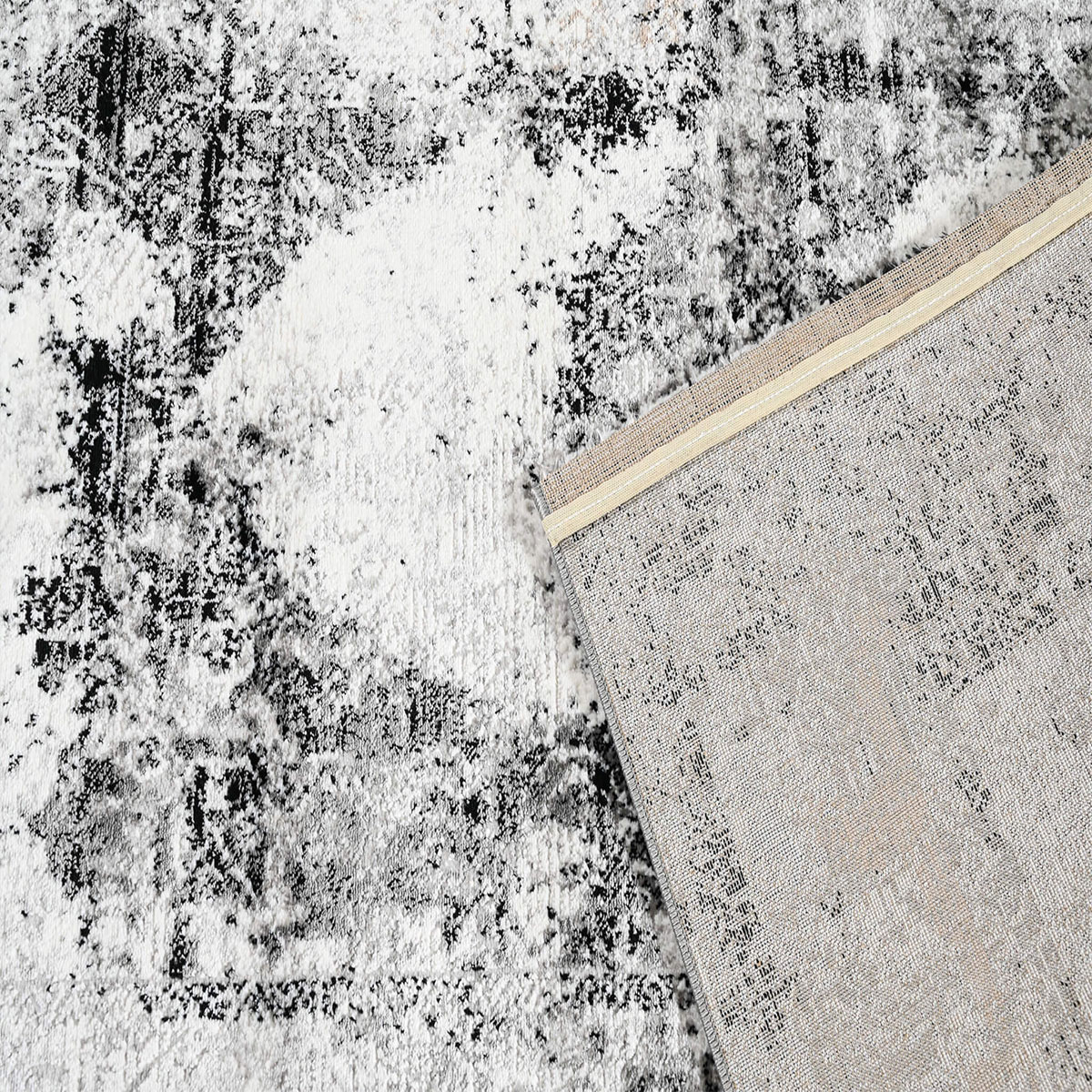 Χαλί (200X290) Polcarpet Venice Merry 424 Grey Black Home Χαλιά Σαλονιού Spitishop
