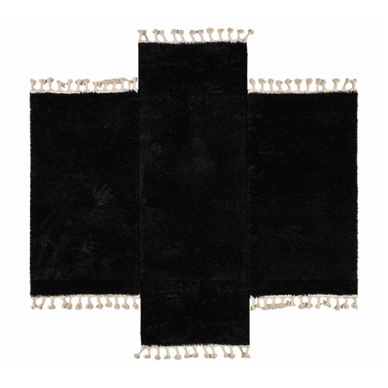 Χαλιά Κρεβατοκάμαρας (Σετ 3τμχ) Polcarpet Silky Shaggy Black