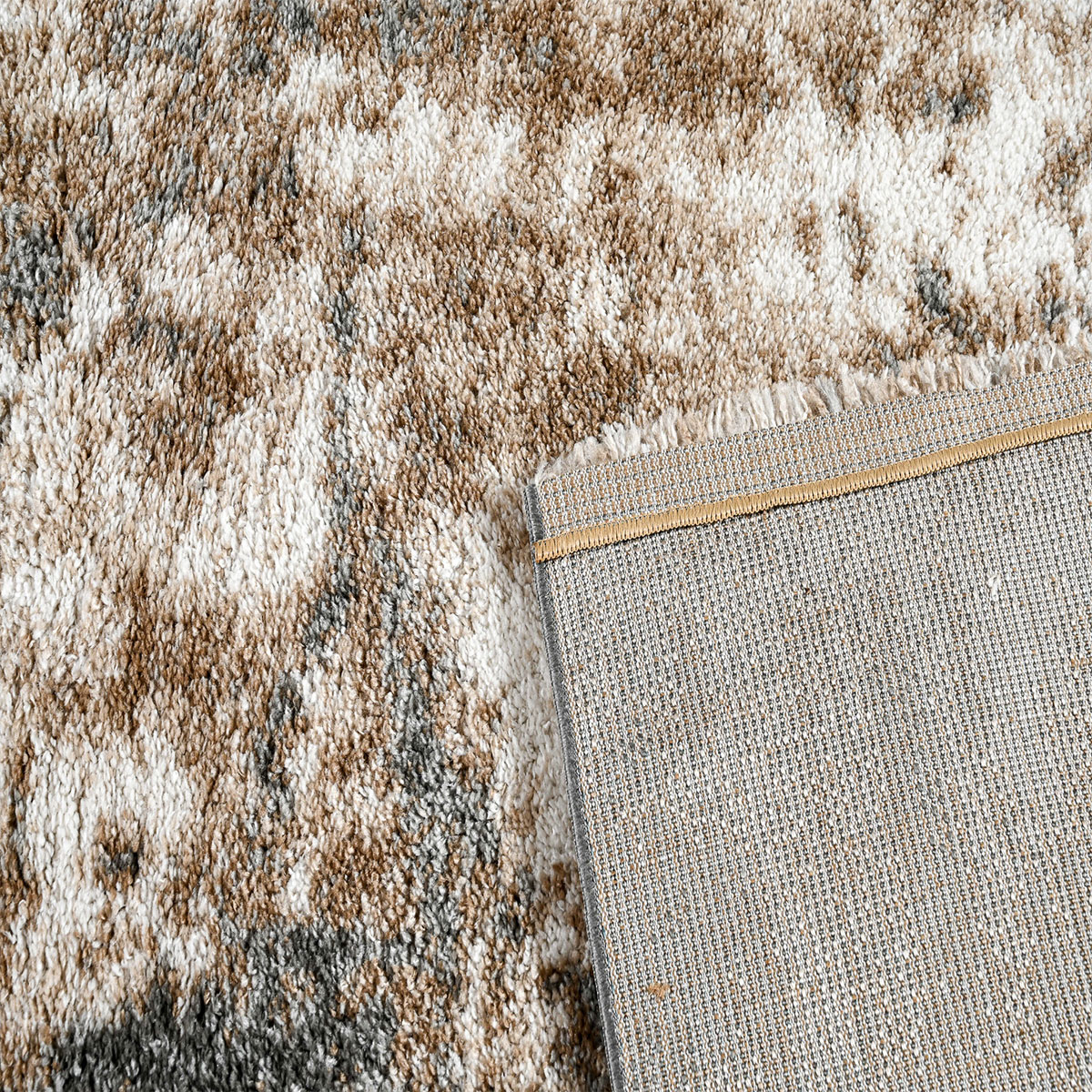 Χαλί (200X290) Polcarpet Puffy Shaggy 381 Grey Beige Home Χαλιά Σαλονιού Spitishop