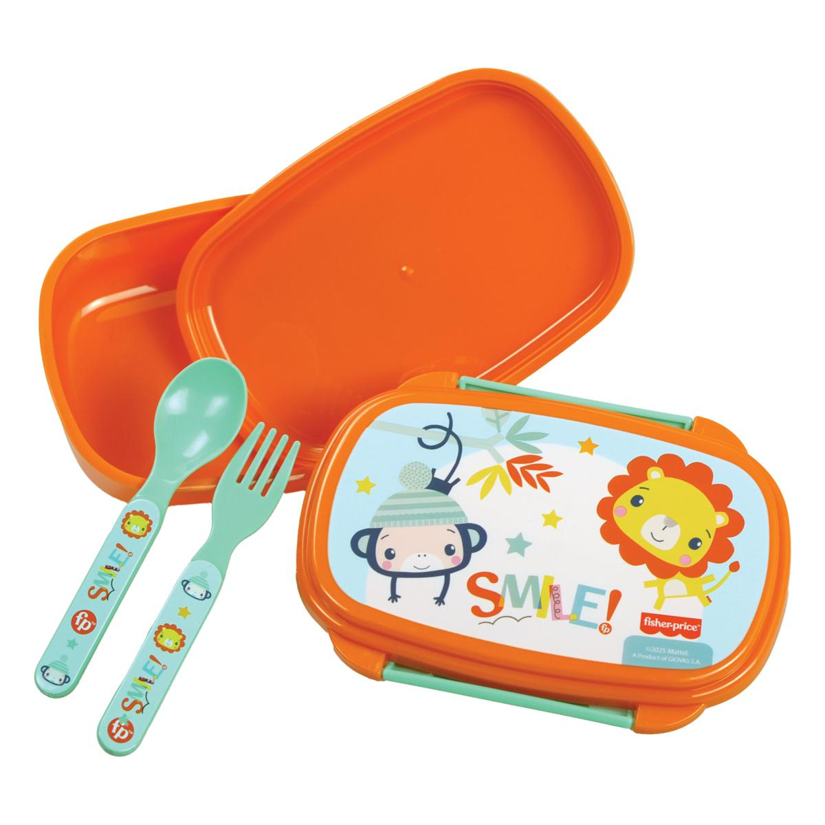 Fisher - Price Φαγητοδοχείο Με Χωρίσματα Κουτάλι & Πιρούνι (Σετ) Fisher Price Smile 571-71276