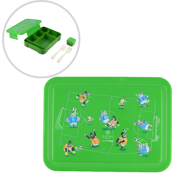 Φαγητοδοχείο Με Χωρίσματα & Κουτάλι & Πιρούνι (Σετ) Estia Save The Aegean Jungle Kick 01-33422