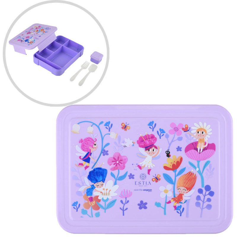 Φαγητοδοχείο Με Χωρίσματα & Κουτάλι & Πιρούνι (Σετ) Estia Save The Aegean Fairy Tales 01-34290
