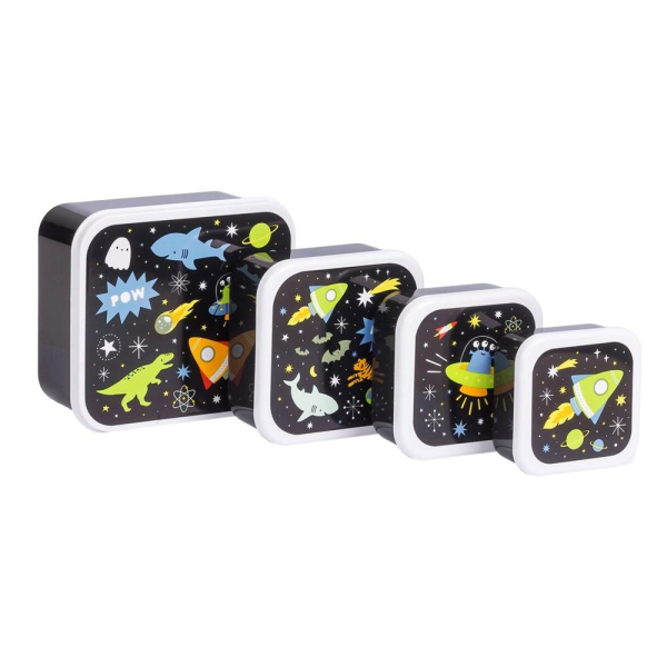 Φαγητοδοχεία (Σετ 4τμχ) Α Little Lovely Company Galaxy SBSEGA74