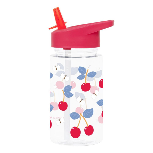 Παγούρι 450ml Με Καλαμάκι Α Little Lovely Company Cherries DBCHPI91