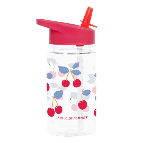 Παγούρι 450ml Με Καλαμάκι Α Little Lovely Company Cherries DBCHPI91