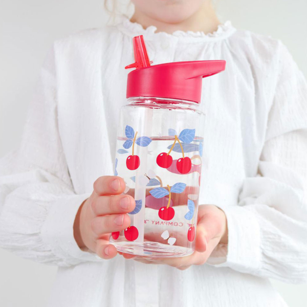 Παγούρι 450ml Με Καλαμάκι Α Little Lovely Company Cherries DBCHPI91