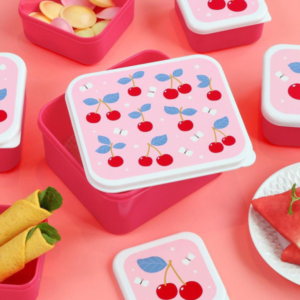 Φαγητοδοχεία (Σετ 4τμχ) Α Little Lovely Company Cherries SBSECH82