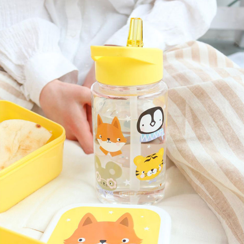 Παγούρι 450ml Με Καλαμάκι Α Little Lovely Company Animal Friends DBAFYE90