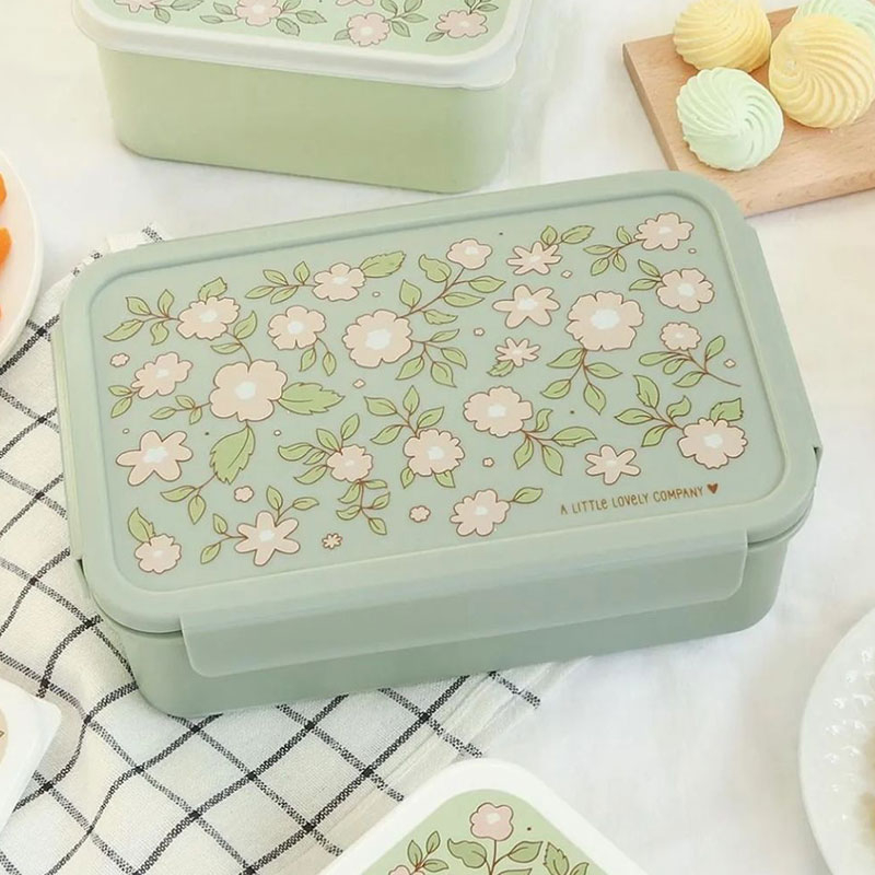 Φαγητοδοχείο Με Χωρίσματα 1.2lt (22x14.5x7) Α Little Lovely Company Blossoms Sage BBBLSA69