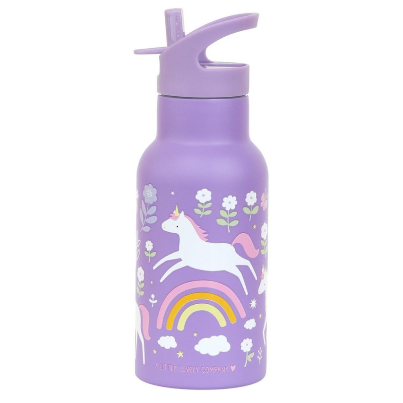 Παγούρι - Θερμός 350ml Με Καλαμάκι Α Little Lovely Company Unicorn Dreams DBSSUD77