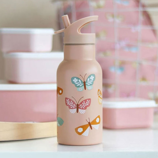 Παγούρι - Θερμός 350ml Με Καλαμάκι Α Little Lovely Company Butterflies DBSSBU57