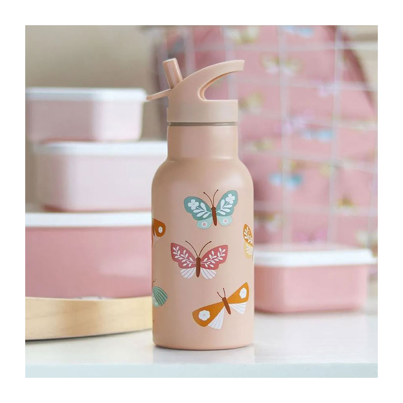 Παγούρι - Θερμός 350ml Με Καλαμάκι Α Little Lovely Company Butterflies DBSSBU57