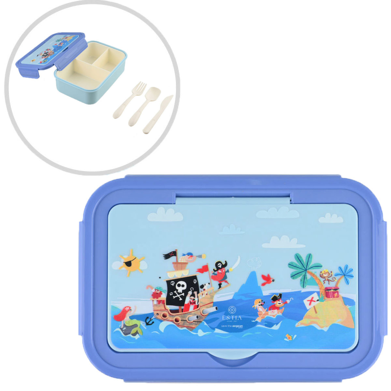 Φαγητοδοχείο Με Χωρίσματα & Κουτάλι & Πιρούνι & Μαχαίρι (Σετ) Estia Save The Aegean Treasure Quest 01-33613