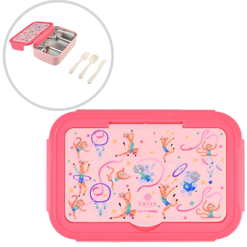 Φαγητοδοχείο Με Χωρίσματα & Κουτάλι & Πιρούνι & Μαχαίρι (Σετ) Estia Save The Aegean Wild Stunts 01-33675