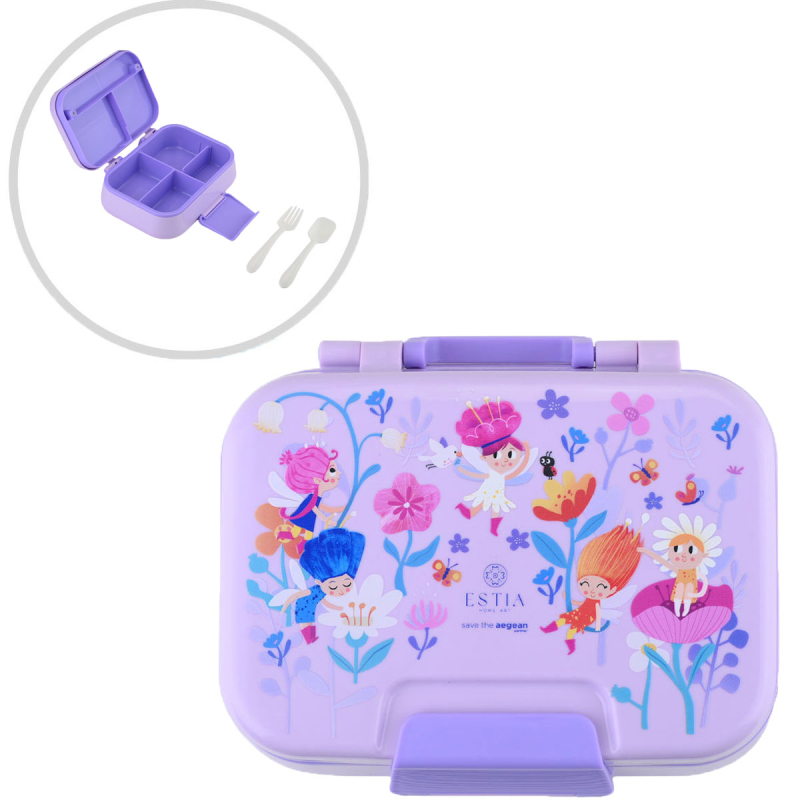 Φαγητοδοχείο Με Χωρίσματα & Κουτάλι & Πιρούνι (Σετ) Estia Save The Aegean Fairy Tales 01-34313