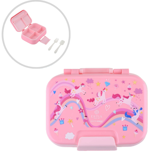 Φαγητοδοχείο Με Χωρίσματα & Κουτάλι & Πιρούνι (Σετ) Estia Save The Aegean Rainbow Dreams 01-34368