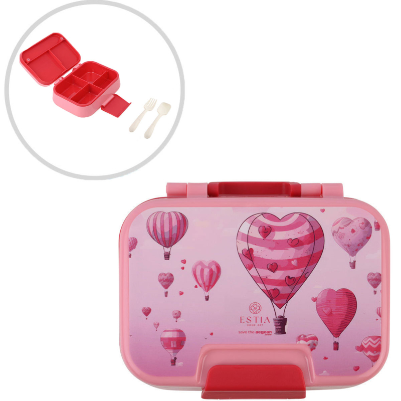 Φαγητοδοχείο Με Χωρίσματα & Κουτάλι & Πιρούνι (Σετ) Estia Save The Aegean Love Ascend 01-33576