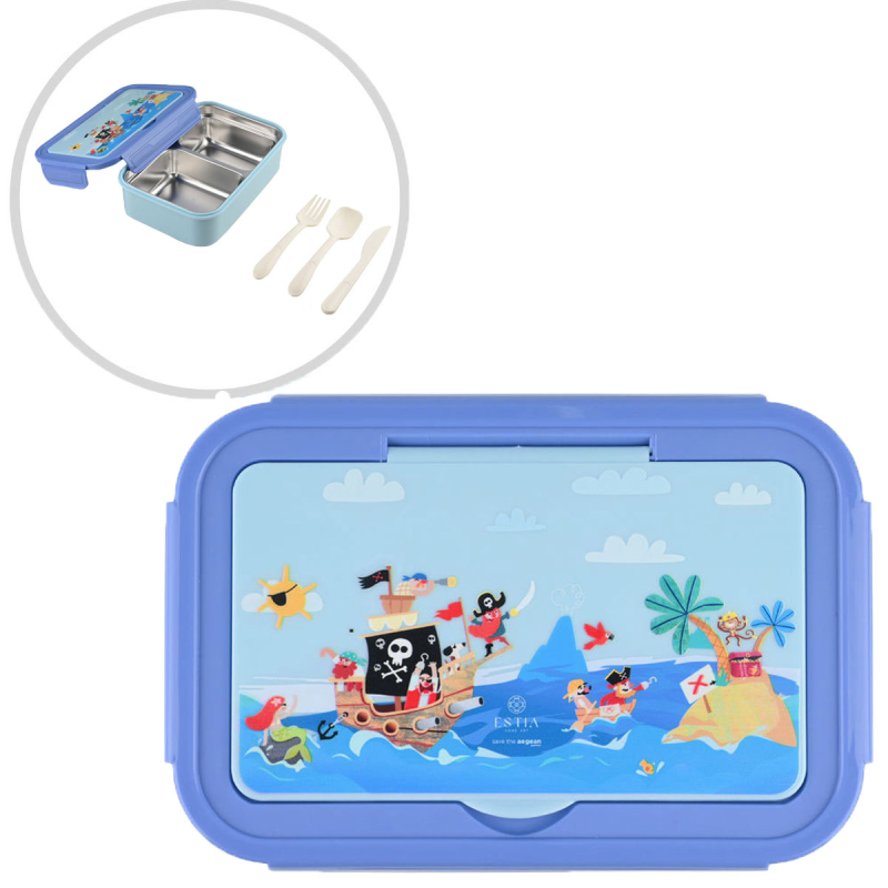 Φαγητοδοχείο Με Χωρίσματα & Κουτάλι & Πιρούνι & Μαχαίρι (Σετ) Estia Save The Aegean Treasure Quest 01-33682