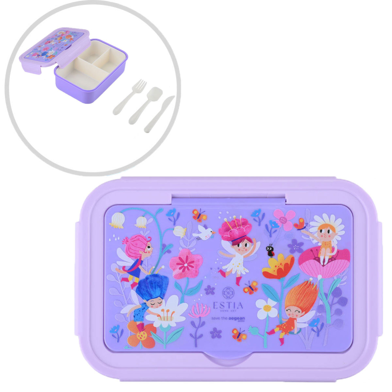 Φαγητοδοχείο Με Χωρίσματα & Κουτάλι & Πιρούνι & Μαχαίρι (Σετ) Estia Save The Aegean Fairy Tales 01-34320