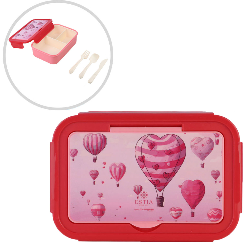 Φαγητοδοχείο Με Χωρίσματα & Κουτάλι & Πιρούνι & Μαχαίρι (Σετ) Estia Save The Aegean Love Ascend 01-33644