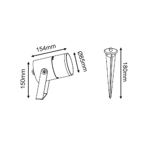 Προβολέας LED Καρφωτός Εξωτερικού Χώρου Aca Lotos LG2101G