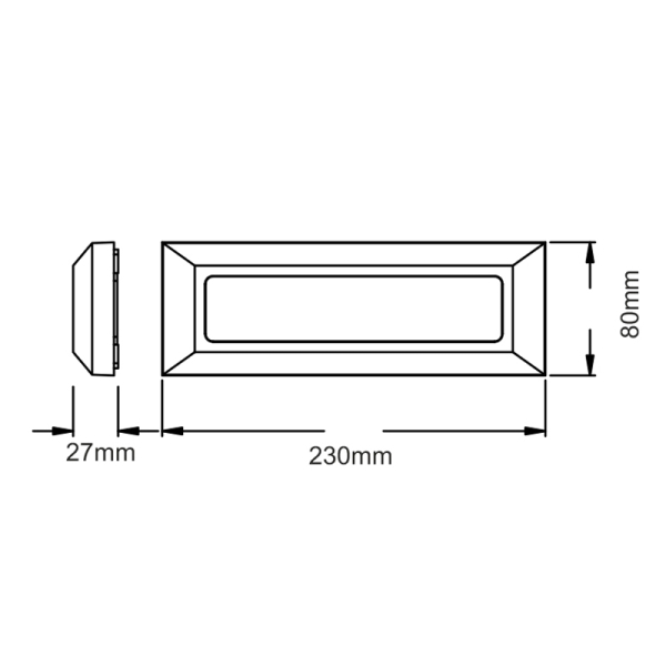 Απλίκα LED Εξωτερικού Χώρου Aca SLIM31NB Black