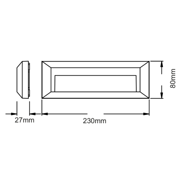 Απλίκα LED Εξωτερικού Χώρου Aca SLIM32NB Black