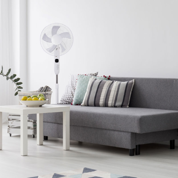 Ανεμιστήρας Δαπέδου Με Ορθοστάτη & Τηλεχειριστήριο 55W Aca White FANSFPW10R