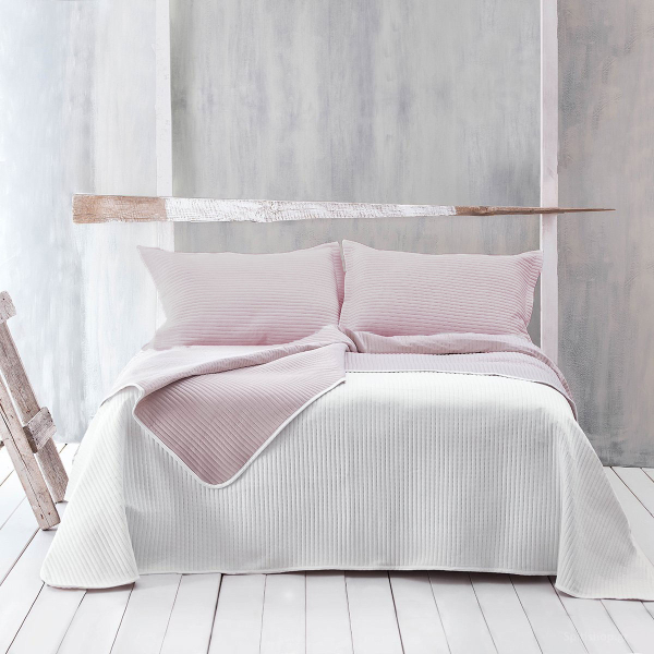 Κουβερλί Υπέρδιπλο (Σετ 230x250) 2 Όψεων Rythmos Jazz 01 Εκρού/Πούδρα