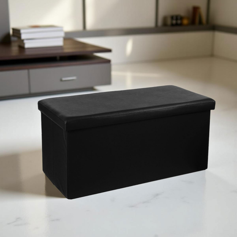 Ταμπουρέ Με Αποθηκευτικό Χώρο (76x38x38) A-S Fold Black 140090A