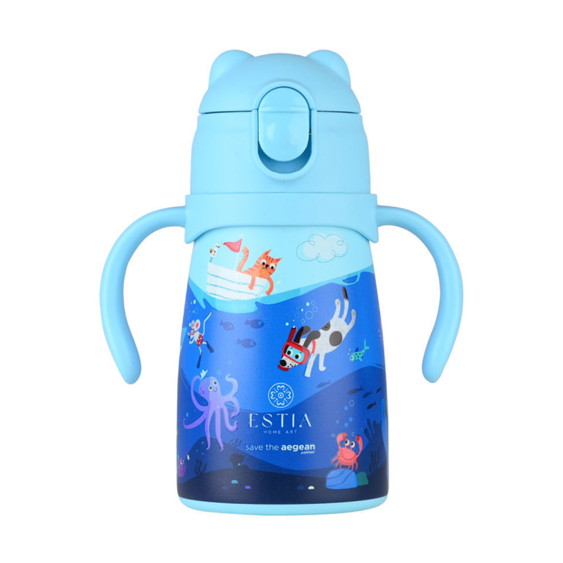 Παγούρι - Θερμός 300ml Με Καλαμάκι Estia Save The Aegean Ocean Play 01-33170