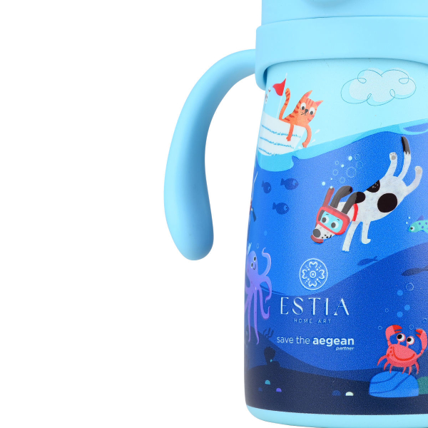 Παγούρι - Θερμός 300ml Με Καλαμάκι Estia Save The Aegean Ocean Play 01-33170