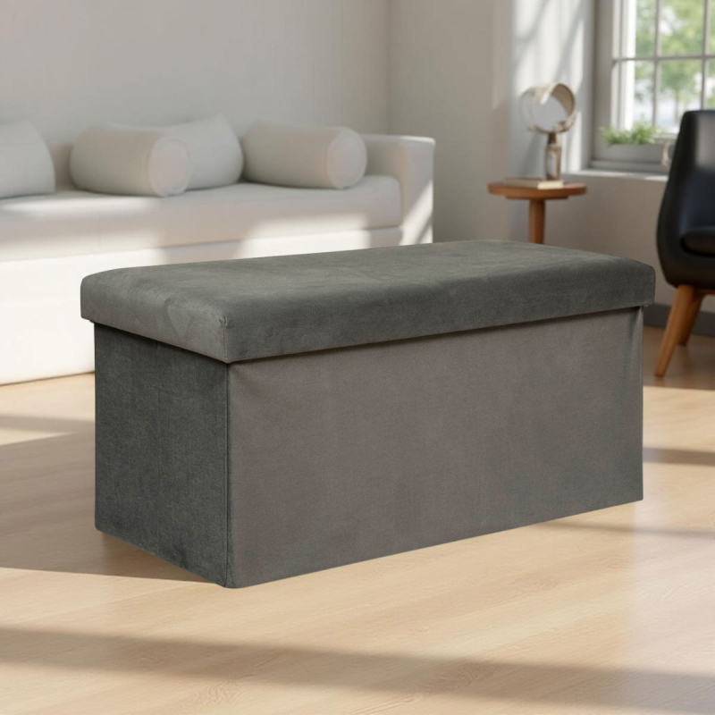 Ταμπουρέ Με Αποθηκευτικό Χώρο (76x38x38) A-S Liloy Grey 197333A