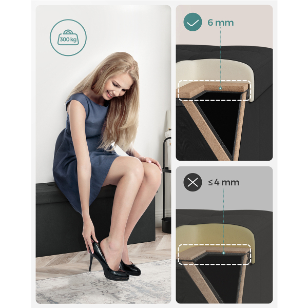 Ταμπουρέ Με Αποθηκευτικό Χώρο (110x38x38) Songmics LSF077B01V1