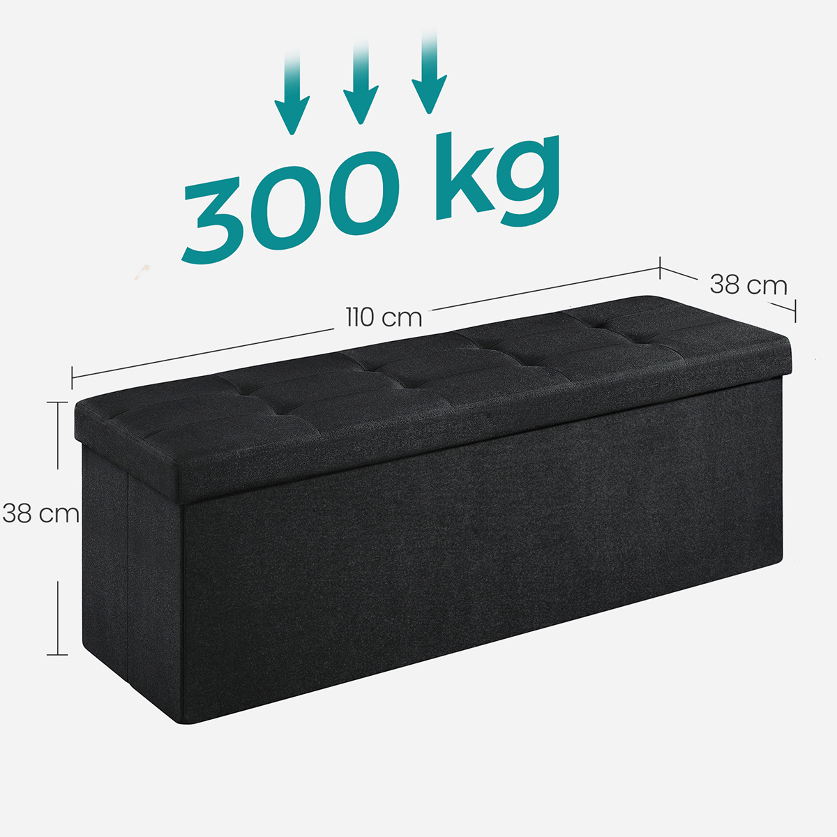 Ταμπουρέ με Αποθηκευτικό Χώρο (110X38X38) Songmics Lsf077B01V1 Home Έπιπλα Spitishop