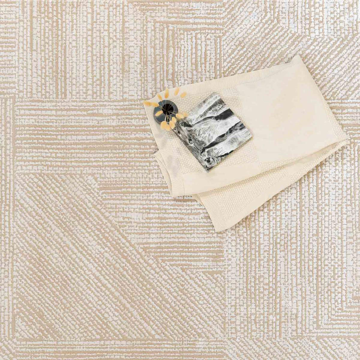 Χαλί (200X290) Ezzo Carlota E703B1W Beige Home Χαλιά Σαλονιού Spitishop