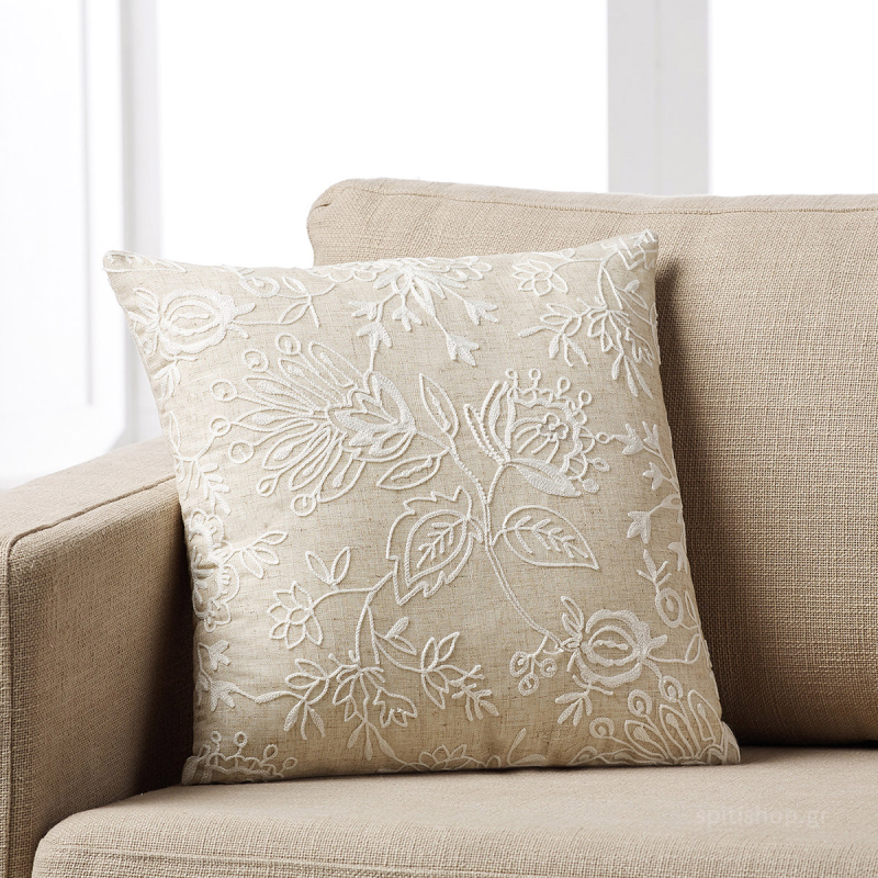 Διακοσμητική Μαξιλαροθήκη (43x43) Gofis Home Maron Ecru 258/05