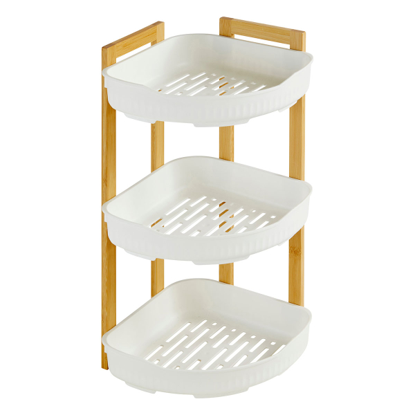 Γωνιακή Ραφιέρα Μπάνιου Τριπλή (29x22x45) F-V Natureo White 204911