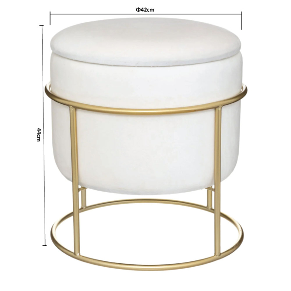 Σκαμπό Με Αποθηκευτικό Χώρο (Φ42x44) A-S Eliane 187758A