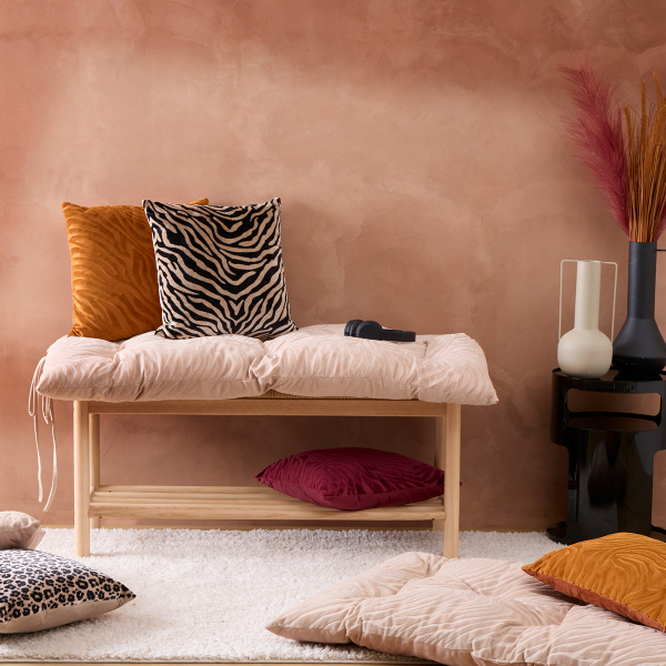 Βελουτέ Μαξιλάρα Για Παγκάκι/Δαπέδου (120x60x8) A-S Tigris Beige 212454A