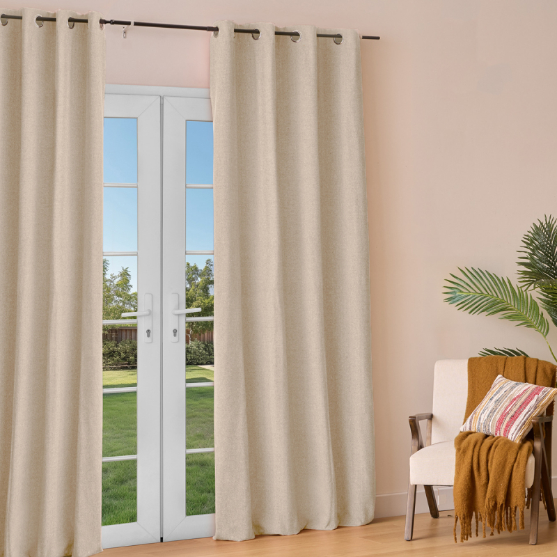 Θερμομονωτική Κουρτίνα (140x260) Με Τρουκς A-S Kys Linene Beige 172435C