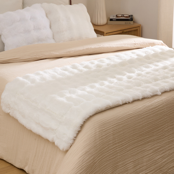 Γούνινη Τραβέρσα Κρεβατιού (80x180) A-S Zephy White 212511