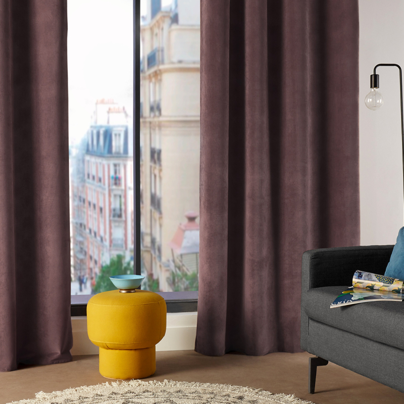 Κουρτίνα Βελουτέ (140x260) Με Τρουκς A-S Lilou Mauve 146202E