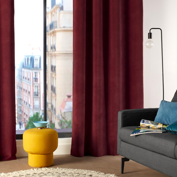 Κουρτίνα Βελουτέ (140x260) Με Τρουκς A-S Lilou Garnet Red 146202J