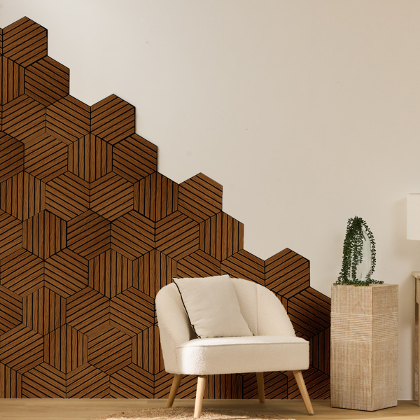 3D Πάνελ Τοίχου Ξύλινα (Σετ 3τμχ) A-S Colva Brown 212904B